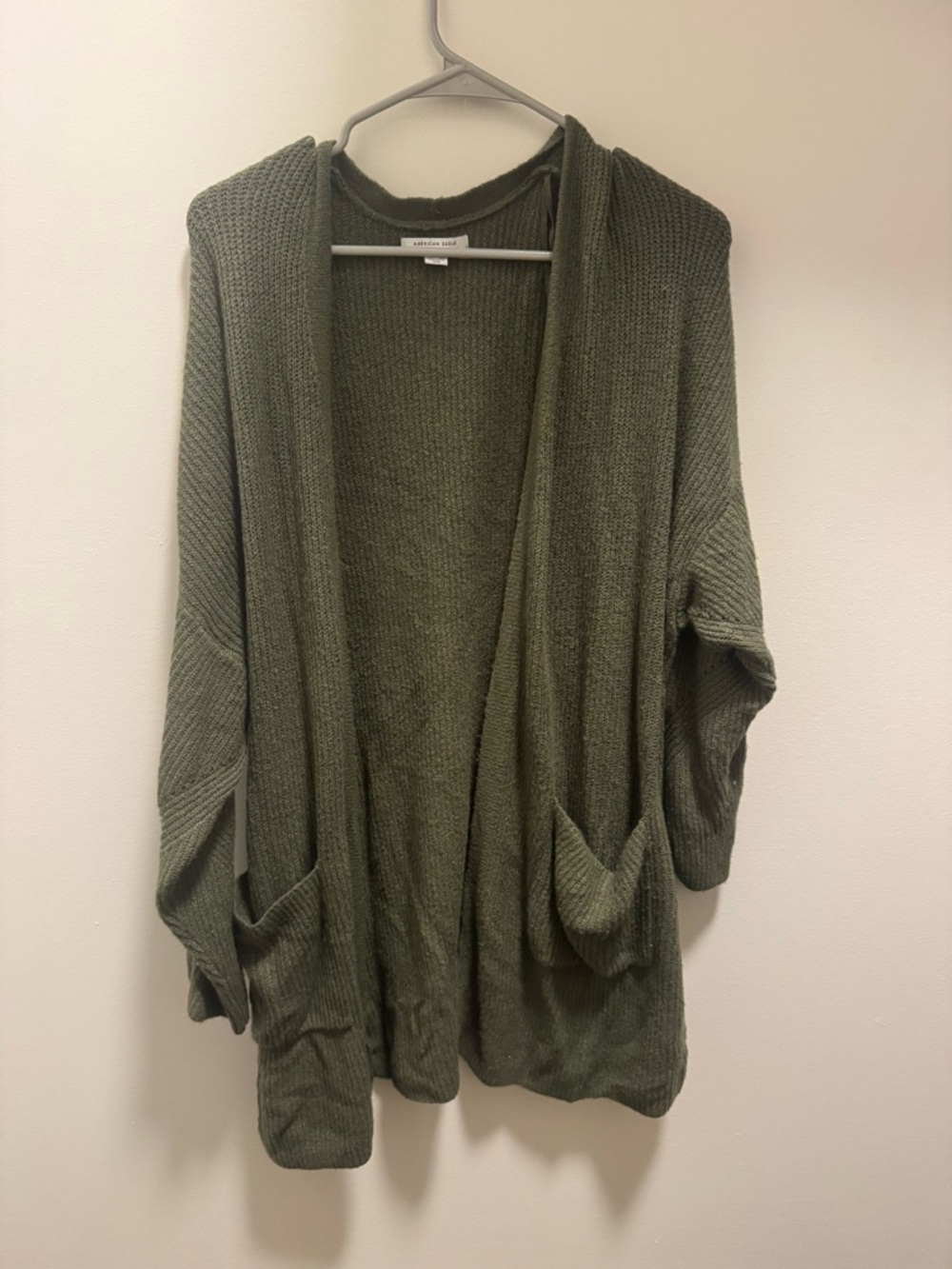 American Eagle Long Olive Green Cardigan